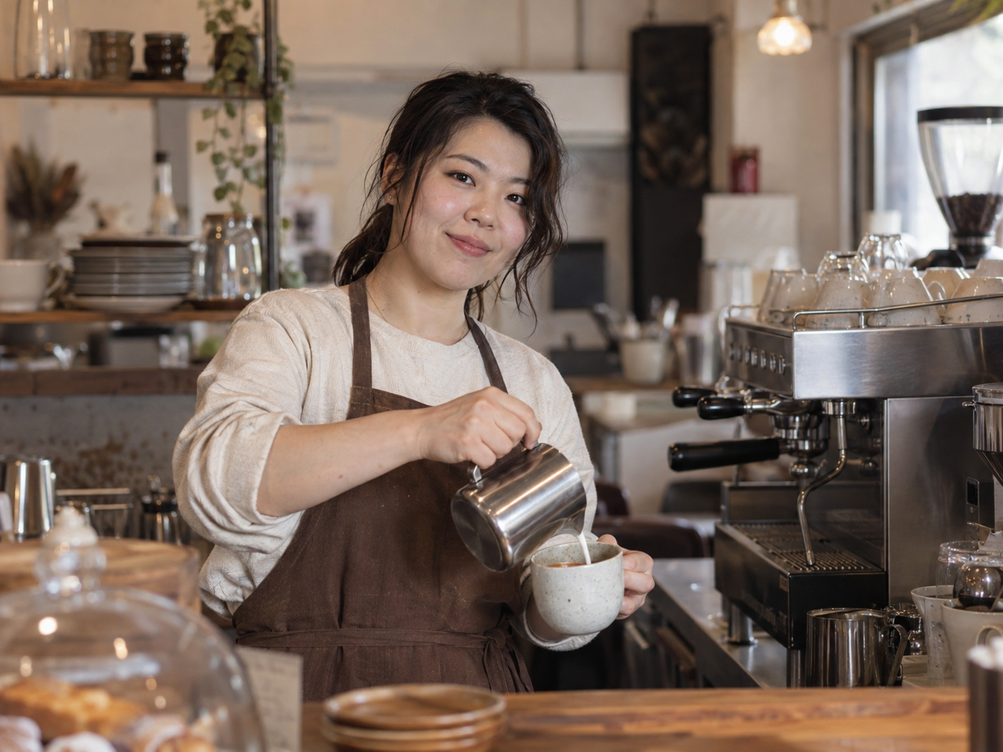 カフェで働く女性のイメージ
